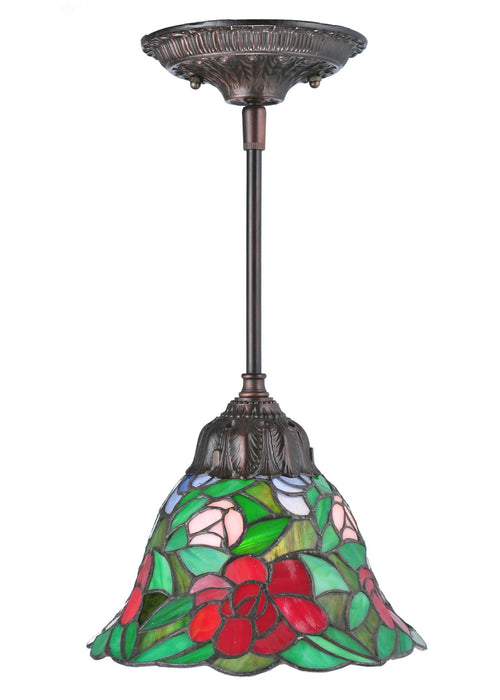 Meyda Tiffany - 107145 - One Light Mini Pendant - Begonia - Gyb Flame Lt Blue