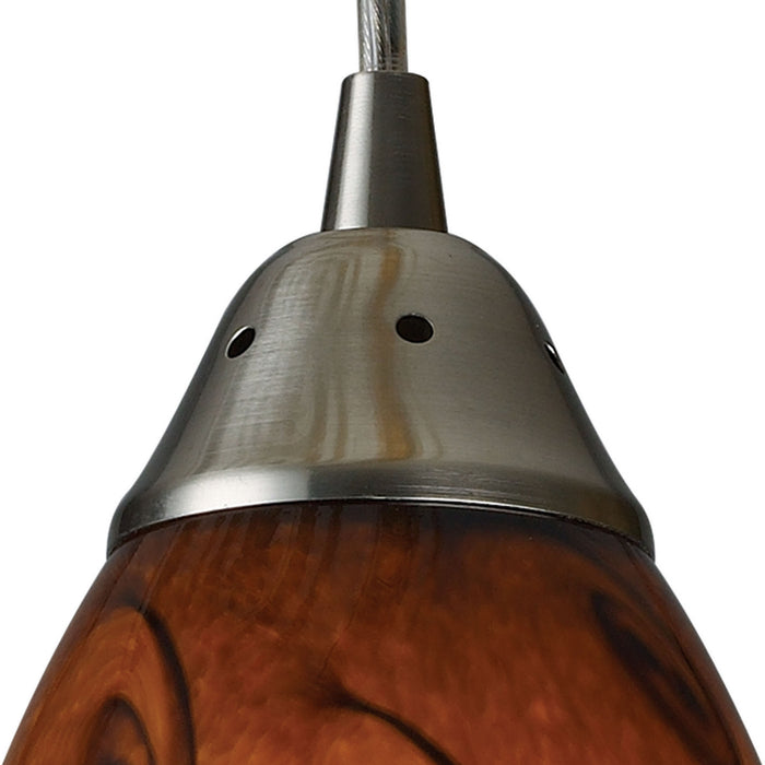 One Light Mini Pendant from the Galaxy collection in Satin Nickel finish