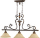 Quorum - 6557-3-44 - Three Light Island Pendant - Rio Salado - Toasted Sienna With Mystic Silver