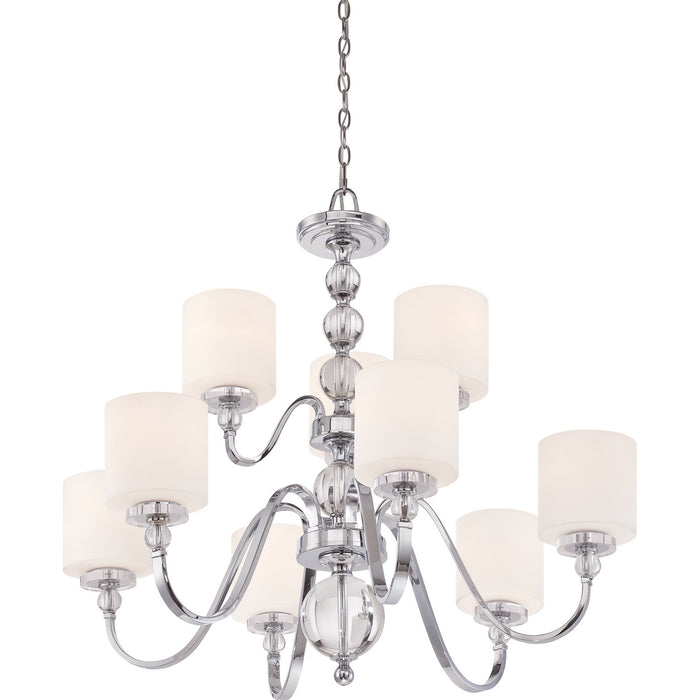 Nine Light Chandelier from the Downtown collection in Polished Chrome finish