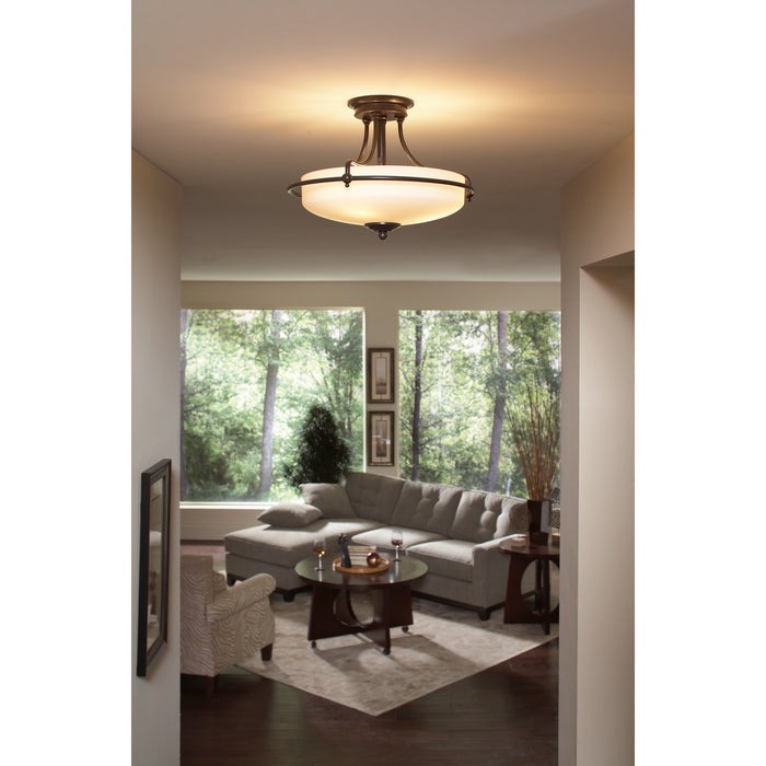 Three Light Semi-Flush Mount from the Griffin collection in Palladian Bronze finish