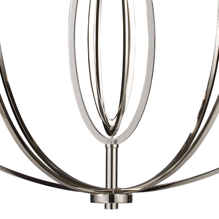 Six Light Chandelier from the Dione collection in Polished Nickel finish