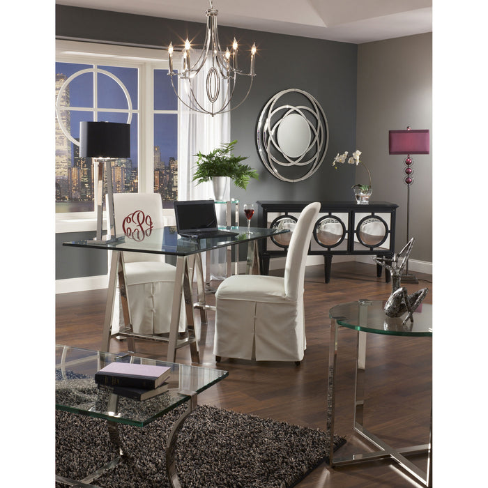 Six Light Chandelier from the Dione collection in Polished Nickel finish