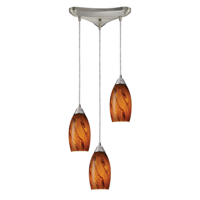 ELK Home - 20001/3BG - Three Light Pendant - Galaxy - Satin Nickel