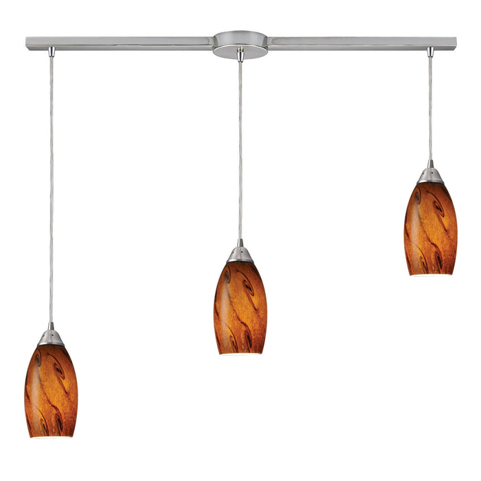 ELK Home - 20001/3L-BG - Three Light Pendant - Galaxy - Satin Nickel