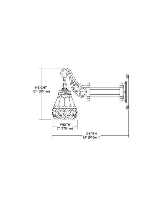 One Light Wall Sconce from the Mix-N-Match collection in Tiffany Bronze finish