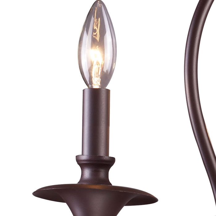 Three Light Chandelier from the Medford collection in Oiled Bronze finish