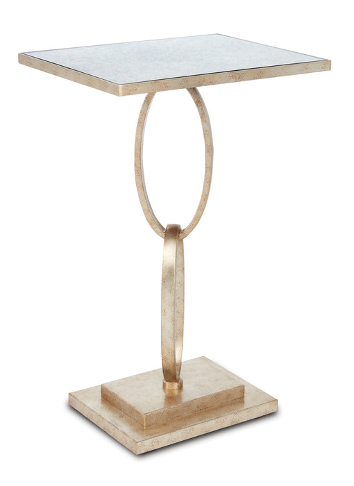 Accent Table from the Bangle Leaf collection in Silver Leaf/Antique Mirror finish
