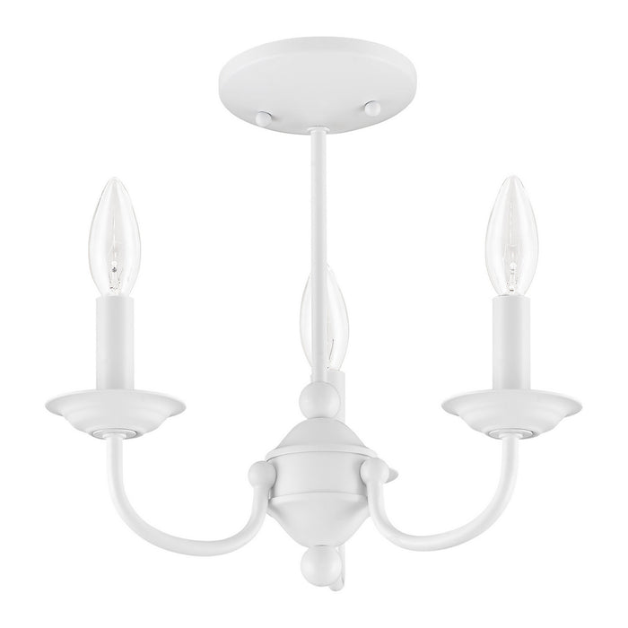 Three Light Mini Chandelier from the Home Basics collection in White finish