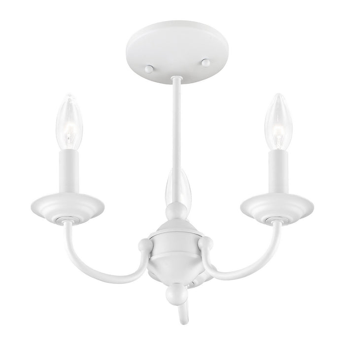 Three Light Mini Chandelier from the Home Basics collection in White finish