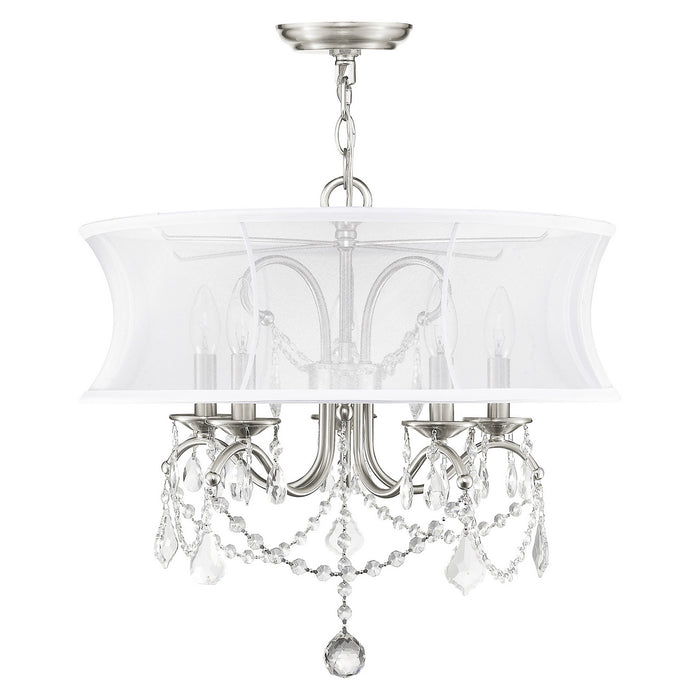 Five Light Chandelier from the Newcastle collection in Brushed Nickel finish