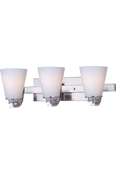 Three Light Bath Vanity from the Conical collection in Satin Nickel finish