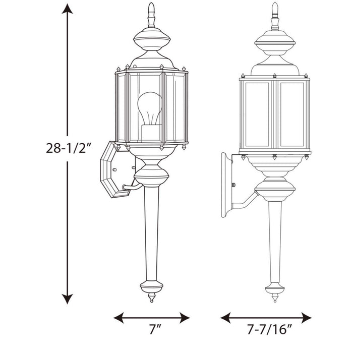 One Light Wall Lantern from the BrassGUARD collection in Black finish