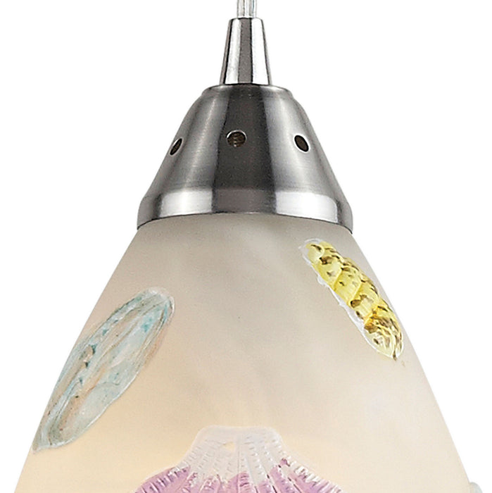 Three Light Pendant from the Seashore collection in Satin Nickel finish