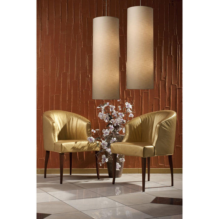 Four Light Pendant from the Fabric Cylinders collection in Satin Nickel finish