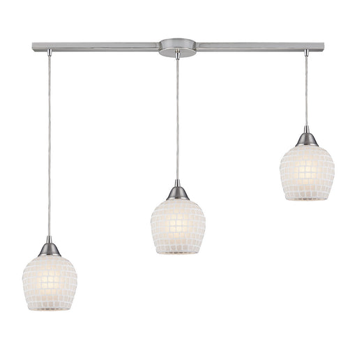 ELK Home - 528-3L-WHT - Three Light Pendant - Fusion - Satin Nickel