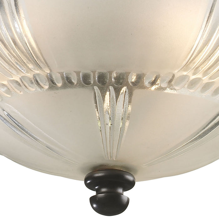 Three Light Semi Flush Mount from the Restoration collection in Oiled Bronze finish