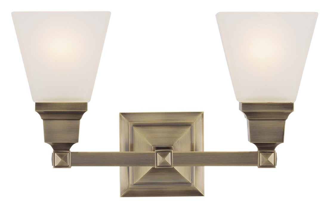 Livex Lighting - 1032-01 - Two Light Bath Vanity - Mission - Antique Brass