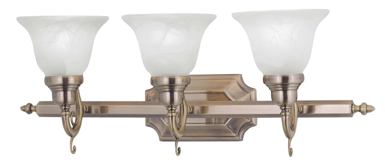 Livex Lighting - 1283-01 - Three Light Bath Vanity - French Regency - Antique Brass