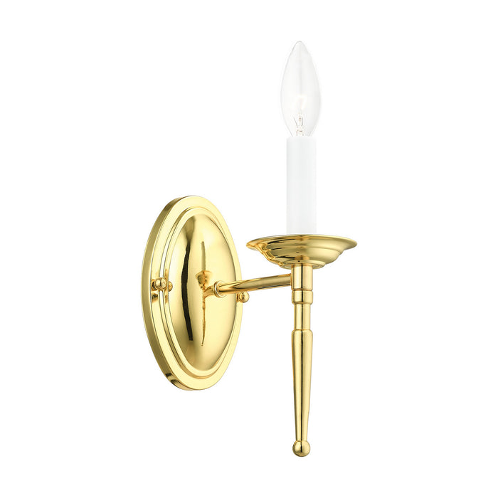 One Light Wall Sconce from the Williamsburgh collection in Polished Brass finish