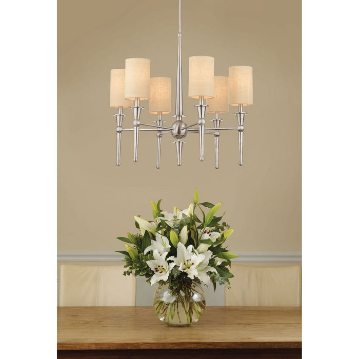 Six Light Chandelier from the Allure collection in Brushed Nickel finish