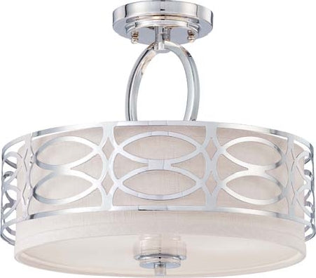 Nuvo Lighting - 60-4629 - Three Light Semi Flush Mount - Harlow - Polished Nickel