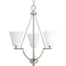 Progress Lighting - P3821-09 - Three Light Foyer Chandelier - Bravo - Brushed Nickel