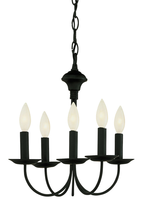 Trans Globe Imports - 9015 BK - Five Light Chandelier - Candle - Black