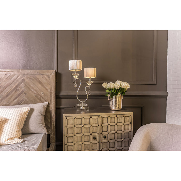 Two Light Table Lamp from the Krystal collection in Polished Nickel finish