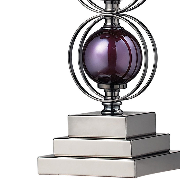 One Light Table Lamp from the Alva collection in Black Nickel, Purple, Purple finish