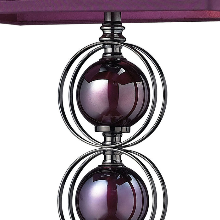 One Light Table Lamp from the Alva collection in Black Nickel, Purple, Purple finish