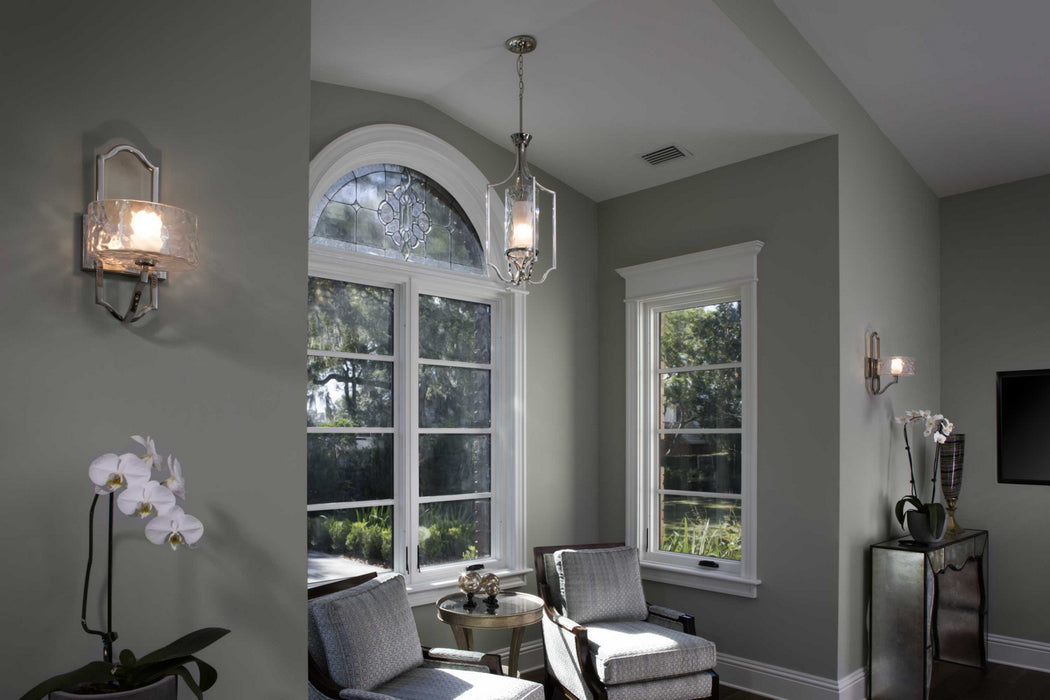 One Light Foyer Pendant from the Caress collection in Polished Nickel finish