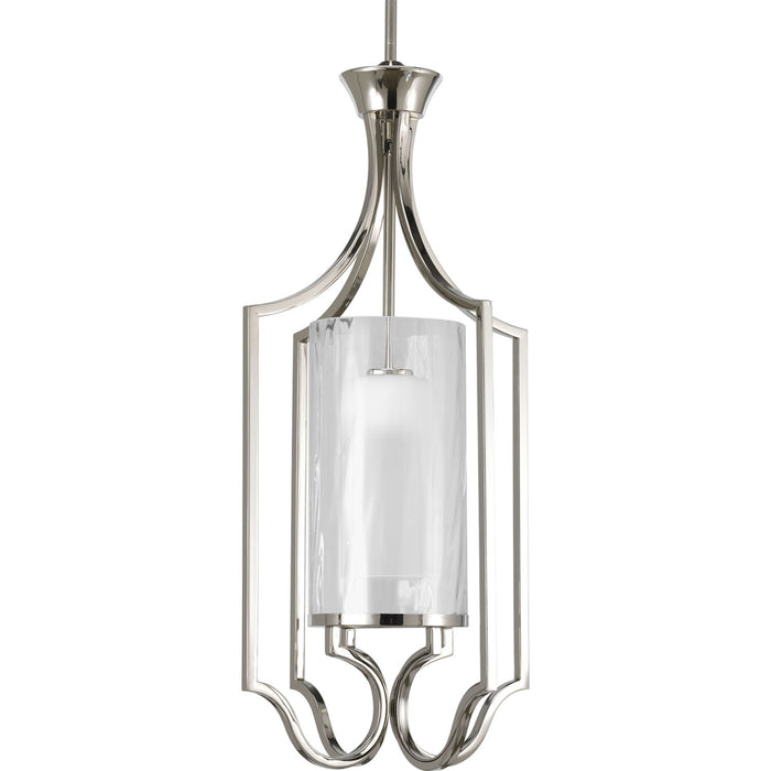 Progress Lighting - P3946-104 - One Light Foyer Pendant - Caress - Polished Nickel