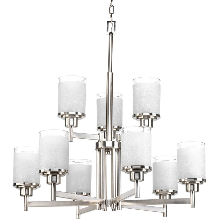 Nine Light Chandelier from the Alexa collection in Brushed Nickel finish