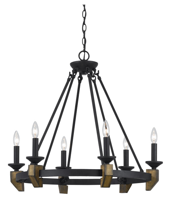 Cal Lighting - FX-3517/6 - Six Light Chandelier - Cruz - Bronze/Wood