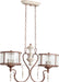 Quorum - 6552-6-56 - Six Light Island Pendant - La Maison - Manchester Grey w/ Rust Accents