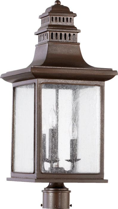 Quorum - 7046-3-86 - Three Light Post Mount - Magnolia - Oiled Bronze