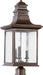 Quorum - 7046-3-86 - Three Light Post Mount - Magnolia - Oiled Bronze