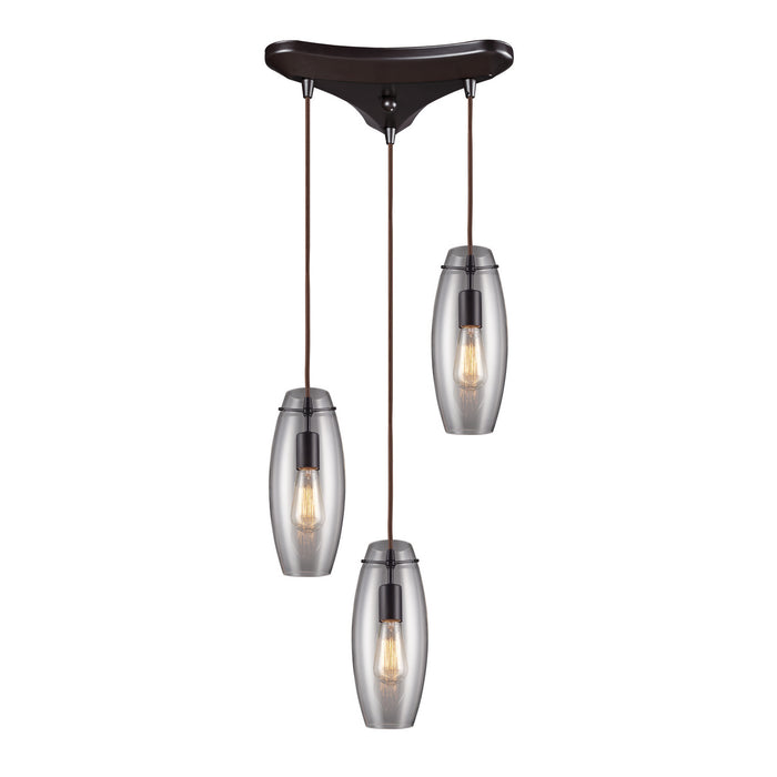 ELK Home - 60044-3 - Three Light Pendant - Menlow Park - Oiled Bronze