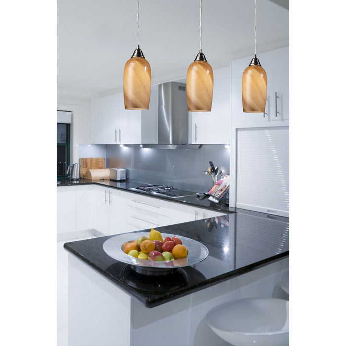 One Light Mini Pendant from the Sandstone collection in Satin Nickel finish