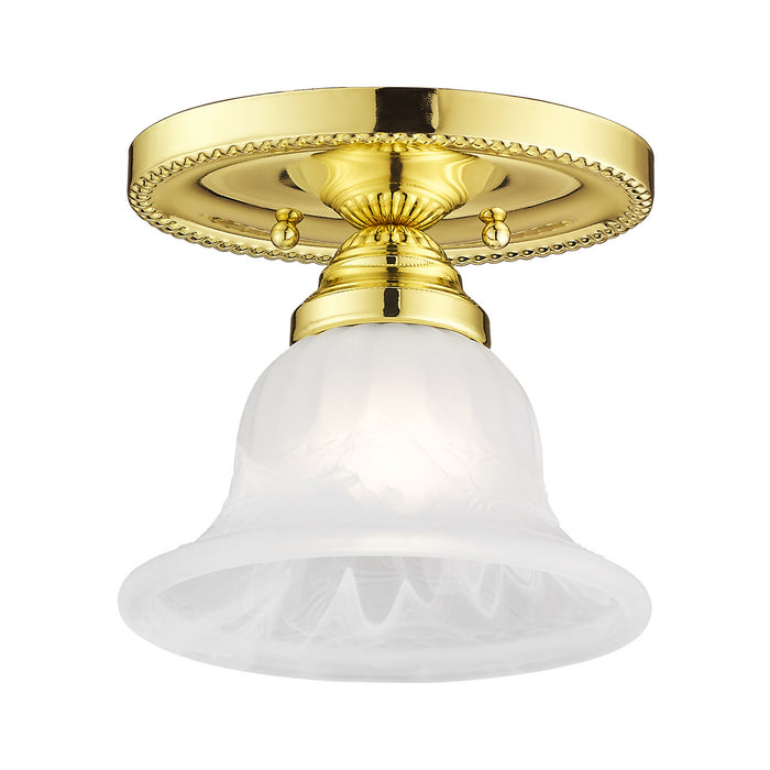 One Light Ceiling Mount from the Edgemont collection in Polished Brass finish