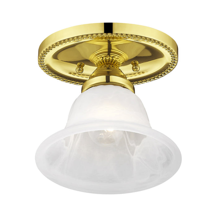 One Light Ceiling Mount from the Edgemont collection in Polished Brass finish