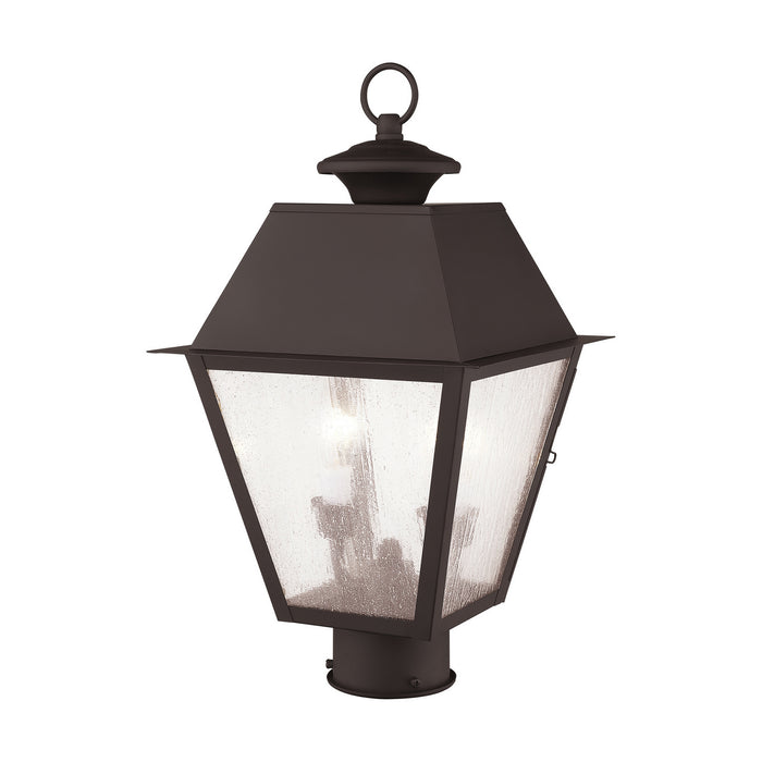 Two Light Outdoor Post Lantern from the Mansfield collection in Bronze finish