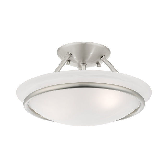 Two Light Ceiling Mount from the Newburgh collection in Brushed Nickel finish