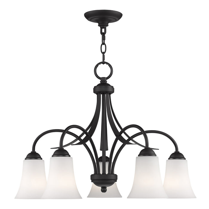 Livex Lighting - 6476-04 - Five Light Chandelier - Ridgedale - Black