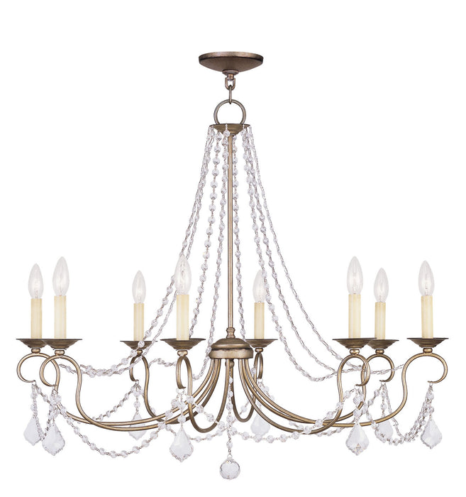 Livex Lighting - 6518-73 - Eight Light Chandelier - Pennington - Hand Painted Antique Silver Leaf