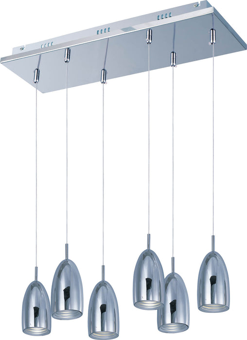 ET2 - E22246-PC - Six Light Linear Pendant - Bullet - Polished Chrome