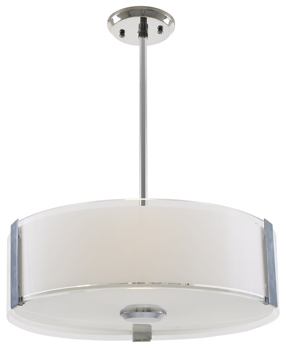 DVI Lighting - DVP14506CH-SSOP - Three Light Pendant - Zurich - Chrome w/ Silk Screened Opal Glass