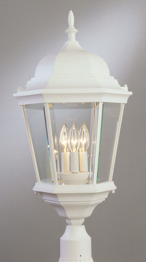 Trans Globe Imports - 51001 WH - Three Light Postmount Lantern - Classical - White