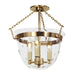 JVI Designs - 1154-10 - Three Light Semi Flush Mount - McLean - Rubbed Brass